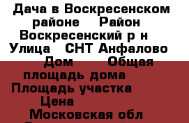 Дача в Воскресенском районе  › Район ­ Воскресенский р-н  › Улица ­ СНТ Анфалово 2 › Дом ­ 7 › Общая площадь дома ­ 75 › Площадь участка ­ 600 › Цена ­ 1 300 000 - Московская обл., Воскресенский р-н, Хорлово пгт Недвижимость » Дома, коттеджи, дачи продажа   